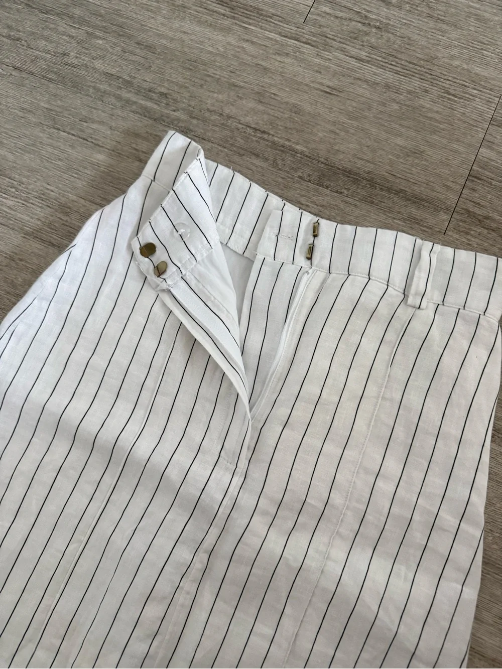 DISSH White Stripe Linen Vest & Midi Maxi Skirt 2 Piece Set Size 4 small